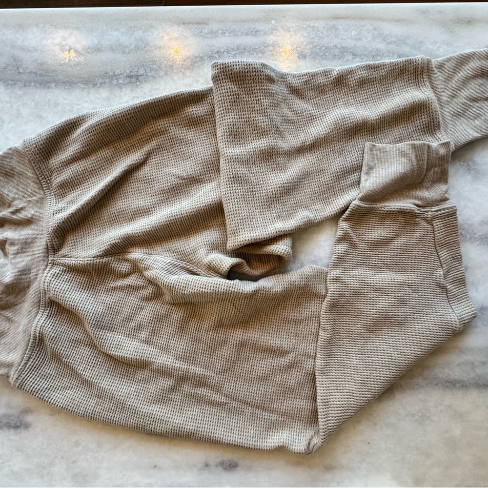 Cozy Tan Waffle Knit joggers Athleta XSTP